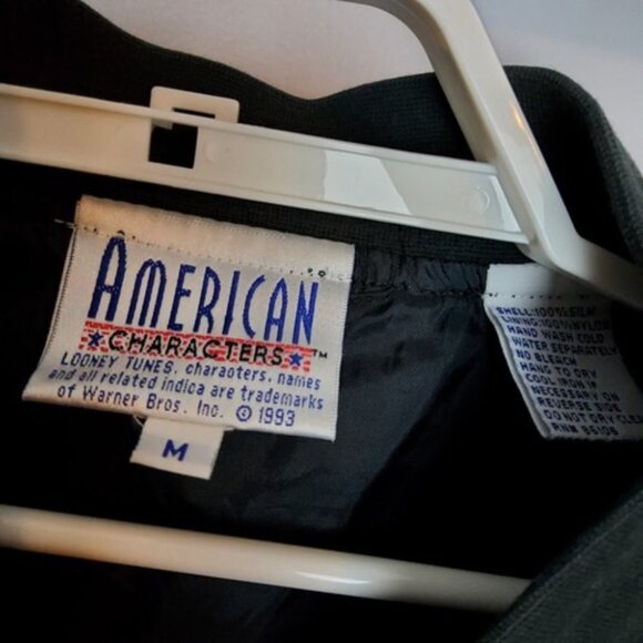 Vintage Looney Tunes Men's Light Jacket Size Medium Black American Characters - Picture 3 of 7